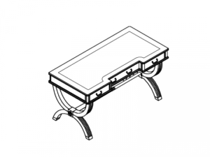 Стол с изогнутыми ногами с 3 ящиками 01136, шпон
